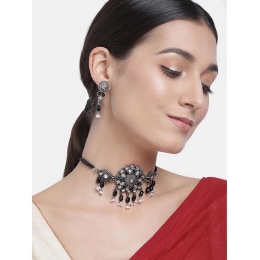 Necklace and Earrings Set - Black